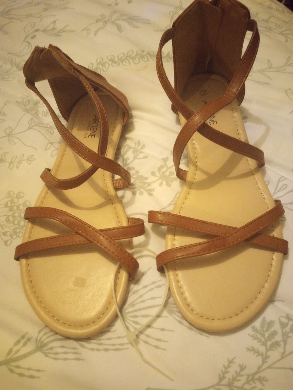 Ardene faux leather sandals sz 8 brown New wot as purchased!